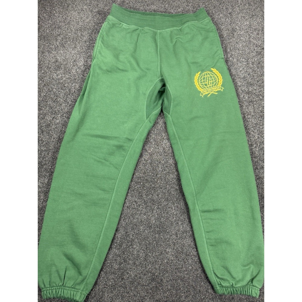 RawGear Jogger Sweatpants Mens Medium Green Graphic Fleece Sweatpants